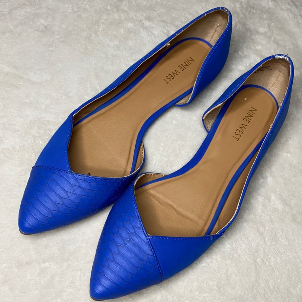 Nine West Royal Blue Pointed Toe Flats